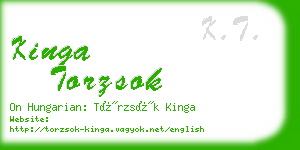 kinga torzsok business card